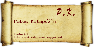 Pakos Katapán névjegykártya